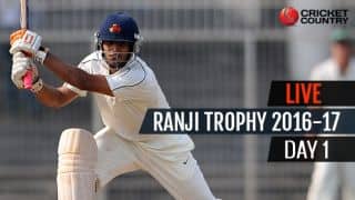LIVE Cricket Score Ranji Trophy 2016-17, Day 1, Round 2