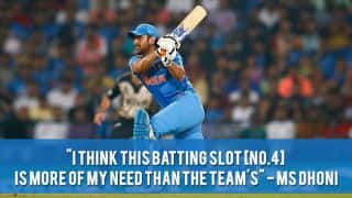 MS Dhoni opens up on his need to bat at No. 4