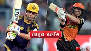 IPL 2017, Live Score in Hindi: Sunrisers Hyderabad beat Kolkata Knight Riders by 48 runs as David Warner smashes a ton