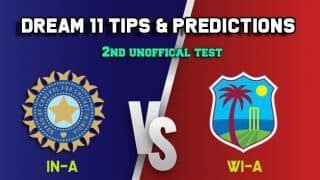 Dream11 Team India A vs West Indies A WI-A vs IN-A Test – Cricket Prediction Tips For Today’s  Match IN-A vs WI-A at Kingston