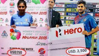 Women get $205 as Player-of-the-Match while men get $2500