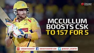 Brendon McCullum boosts Chennai Super Kings to 157/5 against Rajasthan Royals in IPL 2015