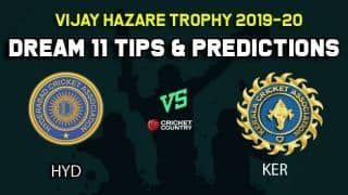 Dream11 Team Hyderabad vs Kerala, Round 5, Elite Group A Vijay Hazare Trophy 2019 VHT ODD – Cricket Prediction Tips For Today’s Match HYD vs KER at Alur