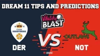 Dream11 Team Derbyshire vs Nottinghamshire Match T20 BLAST 2019 – Cricket Prediction Tips For Today’s T20 Match DER vs NOT at Nottingham