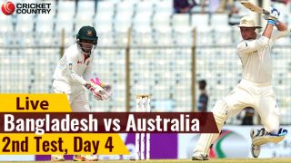 Live Cricket Score, Bangladesh vs Australia, 2nd Test Day 4: Cummins removes Sarkar