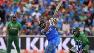 Cricket World Cup: Mustafizur Rahman helps Bangladesh keep India to 314 after Rohit Sharma’s 104 at Edgbaston