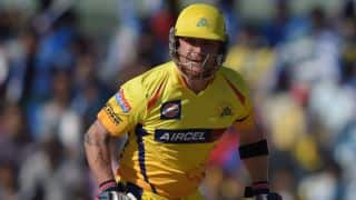 Brendon McCullum dismissed for 81 by Chris Morris against Rajasthan Royals in IPL 2015