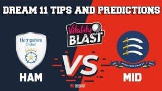 Dream11 Team Hampshire VS Middlesex Match T20 BLAST 2019 2019 T20 Blast – Cricket Prediction Tips For Today’s T20 Match HAM vs MID at London