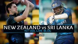 NZ 191/3 in 21 Overs│Live Cricket Score, New Zealand vs Sri Lanka 2015-16, 1st ODI at Christchurch: New Zealand win by 7 wickets with 174 balls left