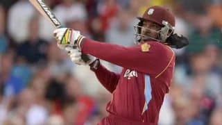 Brian Lara congratulates Chris Gayle for becoming West Indies’ highest run-scorer in ODI
